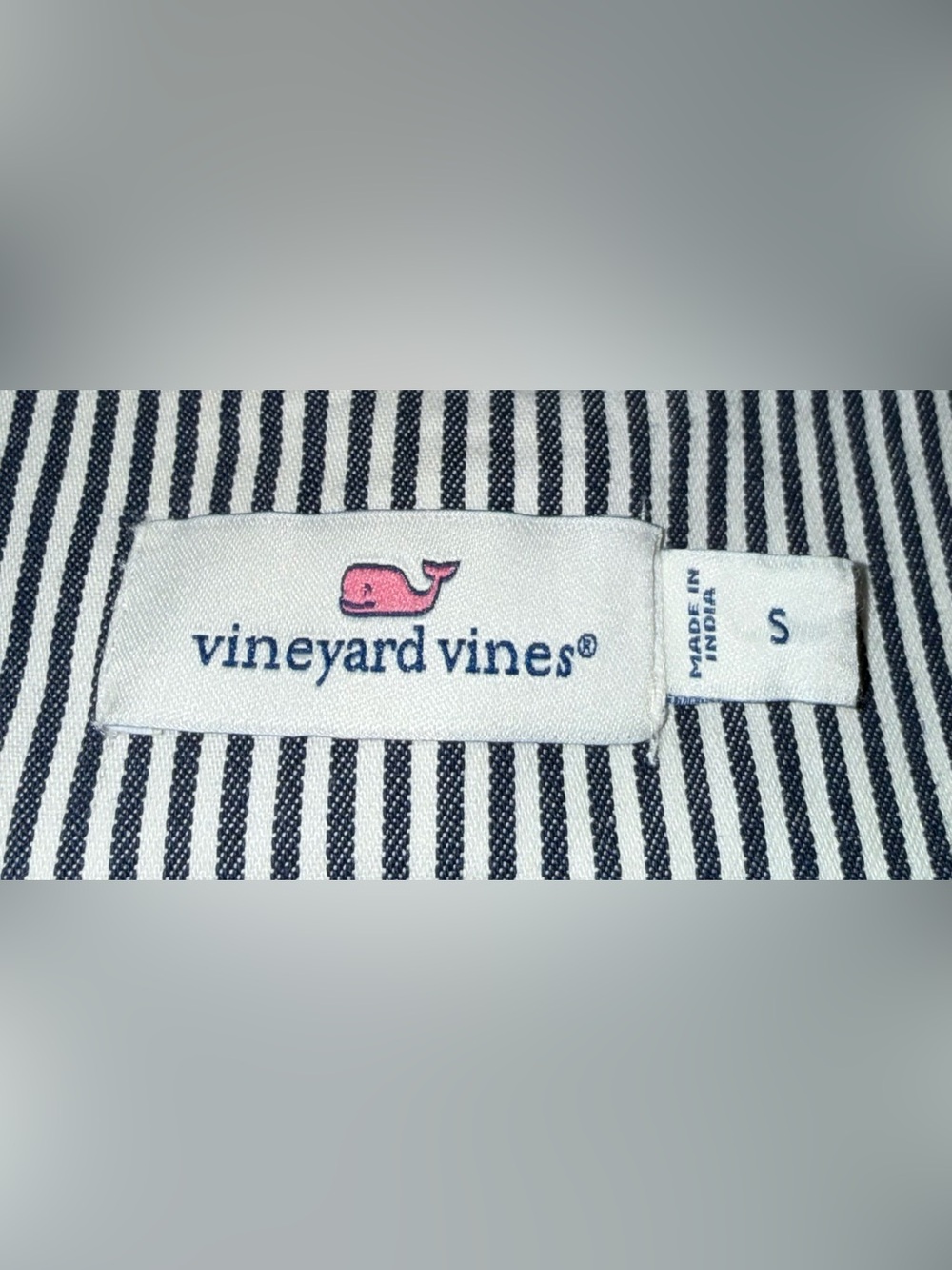 Vineyard Vines Shirt Dress, Size Small, Black & White Mini Stripe - Picture 5 of 6